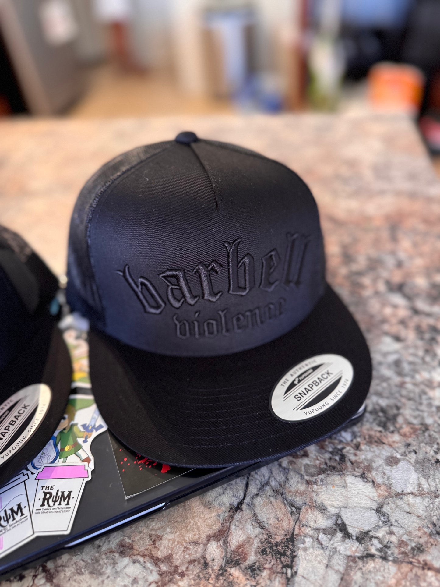 Barbell Violence embroidered trucker snapback