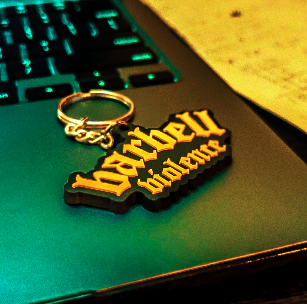 Barbell Violence Keychain Vintage Print LIMITED EDITION!