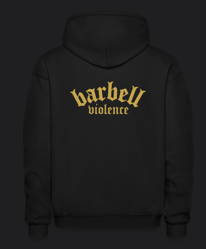 Barbell Violence Hoodie w/ Gold Print!