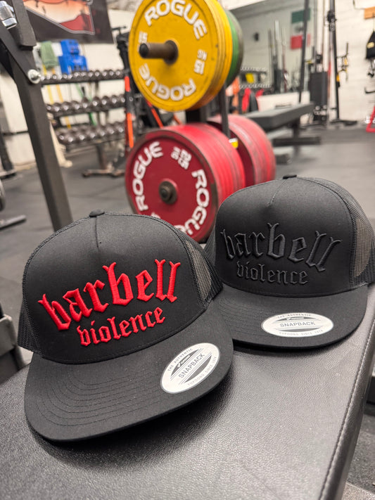 Barbell Violence embroidered trucker snapback